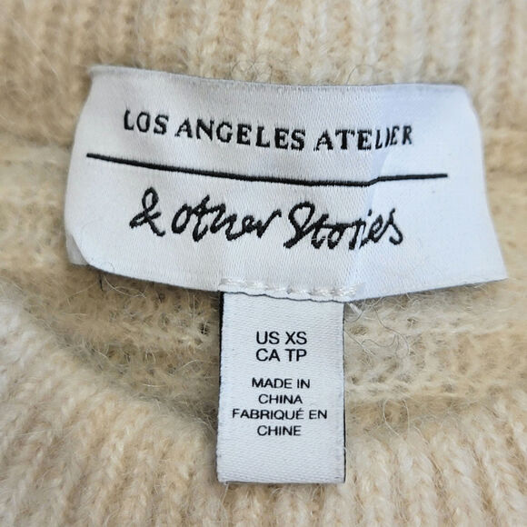 And Other Stories Yin Yang Colorblock Alpaca Wool Crew Neck Sweater Size XS - Picture 12 of 16